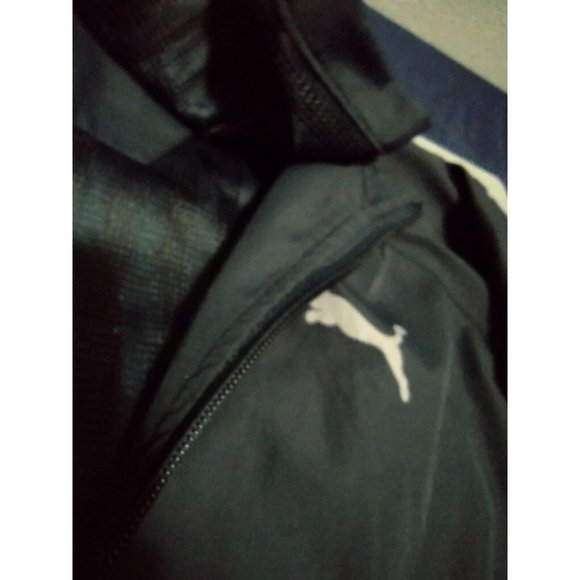 Puma Men's Long Sleeve Black Hoodie Full Zip Logo Size XXL Detachable Hood - Picture 2 of 9